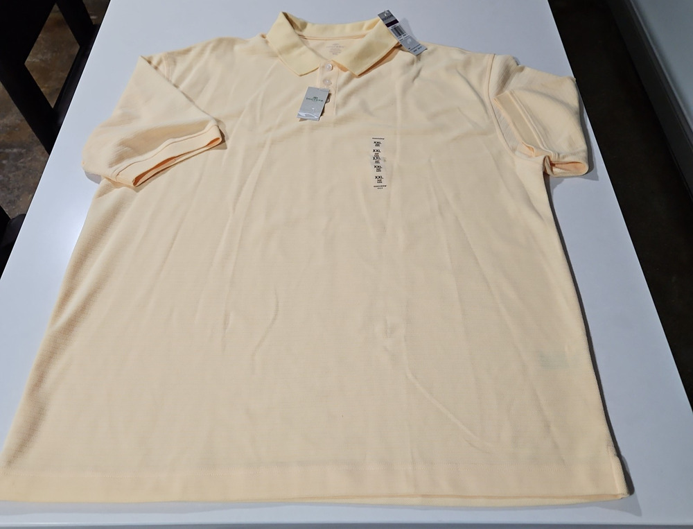 Docker Men's Polo Shirt, 2XL, Yellow Short Sleeve - NWT